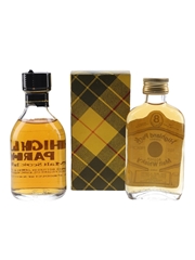 Highland Park 12 Year Old & 8 Year Old 100 Proof Bottled 1970s & 1980s 2 x 5cl-10cl
