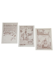 Set of Three Johnnie Walker Prints William Heath Robinson 3 x 43cm x 32cm