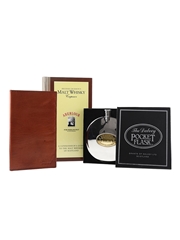 Assorted Whisky Memorabilia Aberlour Dalvey Pocket Flask, Aberlour Leather Wallet, Michael Jackson's Malt Whisky Companion 