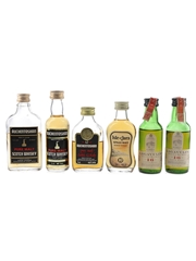 Assorted Single Malt Scotch Whisky Bottled 1980s 6 x 5cl