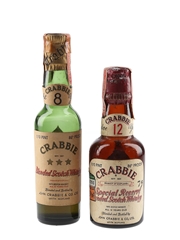 John Crabbie 8 & 12 Year Old Bottled 1940s-1950s - US Import 2 x 4.7cl / 43%