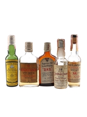 Assorted Blended Scotch Whisky Bottled 1940s-1950s 5 x 4.7cl-5cl