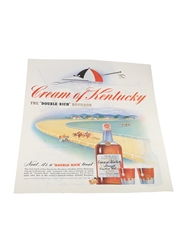 Cream Of Kentucky Bourbon Advertising Print 1940s - Neat... Its' A 'Double-Rich' Treat 35cm x 27cm