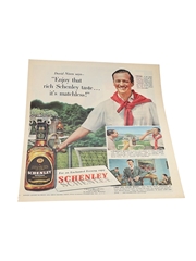 Schenley Reserve Blended Whiskey Advertising Print 1950s - Enjoy That Rich Schenley Taste... It's Matchless! 33.5cm x 26cm
