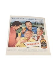 Schenley Reserve Blended Whiskey Advertising Print 1950s - For Cool Drinks We Choose Schenley - Why Don't You? 35.5cm x 26cm