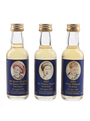 The Whisky Connoisseur Highland Single Malt HRH Prince William 18th Birthday, HRH The Princess Royal 50th Birthday & HM The Queen Mother's 100th Birthday - Julie Menzies 3 x 5cl / 40%