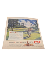 PM Whiskey Advertising Print 1951 - Pleasant Moments In Sport 35.5cm x 26cm