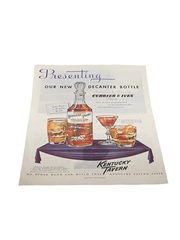 Kentucky Tavern Bourbon Advertising Print 1950s - New Decanter Bottle 26cm x 35cm