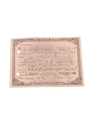 Prohibition Medicinal Liquor Prescription, Dated 1929  