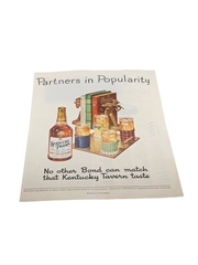 Kentucky Tavern Bourbon Advertising Print 1950s - Partners in Popularity 26cm x 35cm