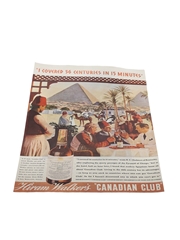 Canadian Club Whisky Advertisement Print 1930s - I Covered 56 Centuries in 15 Minutes 24cm x 35cm