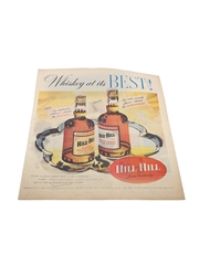 Hill and Hill Whiskey Advertising Print 1950s - Whiskey At It's Best 36cm x 26cm