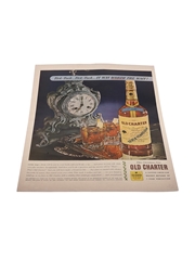 Old Charter Whiskey Advertising Print 1942 - It Was Worth The Wait 36cm x 26cm