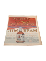Jim Beam Bourbon Advertising Print 1959 - Worthy Of Your Trust 26cm x 35cm