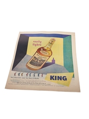 King Brown Forman's Whisky Advertising Print 1950s 27cm x 36cm