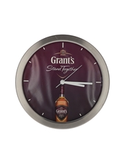 Assorted Grant's Memorabilia Bags, Wall Clock, Glasses 