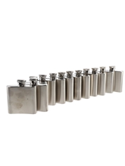 Glenfiddich Stainless Hip Flask Set of Twelve 12 x 8cm Tall