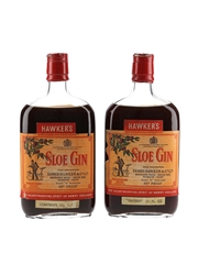 James Hawker's Sloe Gin Bottled 1960s 2 x 34cl / 25%