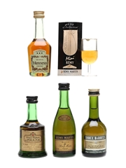 Cognac & Brandy Miniatures Hennessy, Remy Martin, Polignac 3 x 5cl, 4cl, 0.7cl / 40%