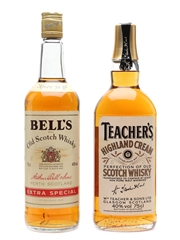 Teacher's Highland Cream & Bell's Extra Special Bottled 1980s 2 x 75cl / 40%