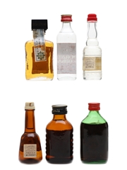 Assorted Spirits & Liqueurs Disaronno, Martini, Campari, Borzoi, Hardy's 6 x 4cl - 5cl