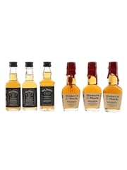 Maker's Mark & Jack Daniel's Bottled 1980s-1990s 6 x 5cl