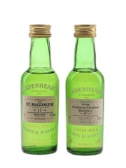 St Magdalene 11 Year Old & Coleburn Glenlivet 17 Year Old Bottled 1990s - Cadenhead's 2 x 5cl