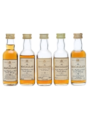 5 x Macallan 12 Years Old France, Switzerland & USA Import Miniatures