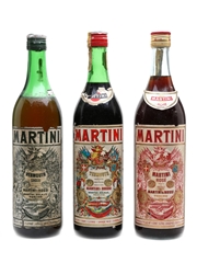 Martini Secco, Rosso & Rose Bottled 1970s 3 x 100cl