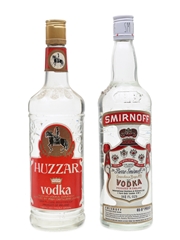 Smirnoff & Huzzar Vodka Bottled 1970s 2 x 75cl / 37.5%