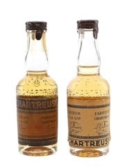 Chartreuse Yellow Voiron Bottled 1951-1956 & 1956-1964 2 x 5cl / 43%