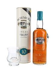 Bowmore 10 Year Old With Branded Glass Bottled 1980s  Screen Printed Label