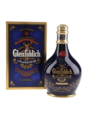Glenfiddich 18 Year Old Ancient Reserve Bottled 1990s - Blue Ceramic Decanter 70cl / 43%