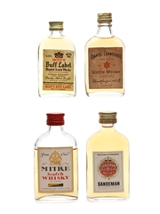 Assorted Blended Scotch Whisky Daniel Crawford's, Sandeman, Mitre, Buff Label 4 x 5cl