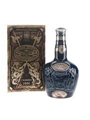 Royal Salute 21 Year Old Bottled 1970s1980s  Blue Spode Ceramic Decanter