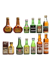 Assorted French Liqueurs Cointreau, Pernod, Cusenier, Benedictine 12 x 3cl - 5cl