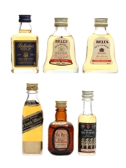 Assorted Blended Scotch Whisky Bell's, Johnnie Walker, Old Parr 6 x 3cl - 5cl