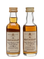Macallan 12 Year Old Bottled 1980s & 1990s 2 x 5cl