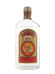 Baker S Finest Dry Gin Bottled 1950s
