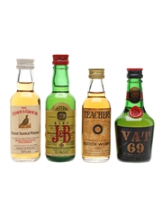 Assorted Blended Scotch Whisky Famous Grouse, J & B, Teacher's, Vat 69 4 x 5cl / 40%