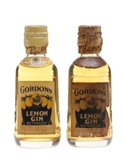 Gordon's Lemon Gin Spring Cap Bottled 1950s 2 x 5cl / 34%