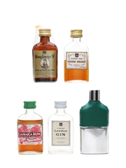 Davenports Spirits & Hipflask Set Bottled 1960s 4 x 5cl / 40%