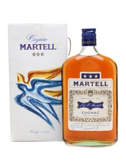 Martell 3 Star Cognac Flat Bottle - Bernard Villemot 70cl / 40%