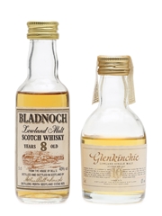 Bladnoch 8 Year Old & Glenkinchie 10 Year Old Bottled 1980s 2 x 5cl