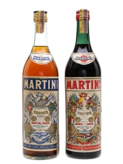 Martini Rosso & Bianco Vermouth Bottled 1960s 2 x 100cl / 16.5%