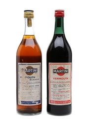 Martini Rosso & Bianco Vermouth Bottled 1960s 2 x 100cl / 16.5%