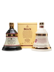 Bell's Ceramic Decanters Christmas 1990 & 2006 75cl & 70cl