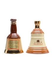 Bell's Ceramic Decanters Bottled 1980s 2 x 20cl / 43%