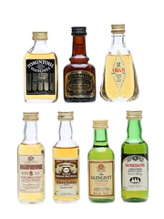 7 x Assorted Single Malt Whisky Inc Rosebank & Oban Miniature