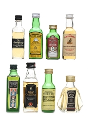 Assorted Blended Scotch Whisky Cutty Sark, Famous Grouse, Dewar's, Antiquary 8 x 4.7cl-6cl